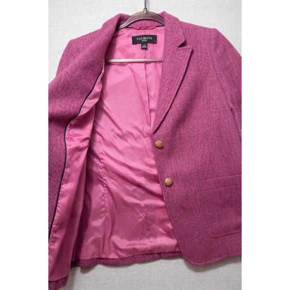 Talbots 6 Petite pink blazer Shetland donegal - Picture 5 of 5